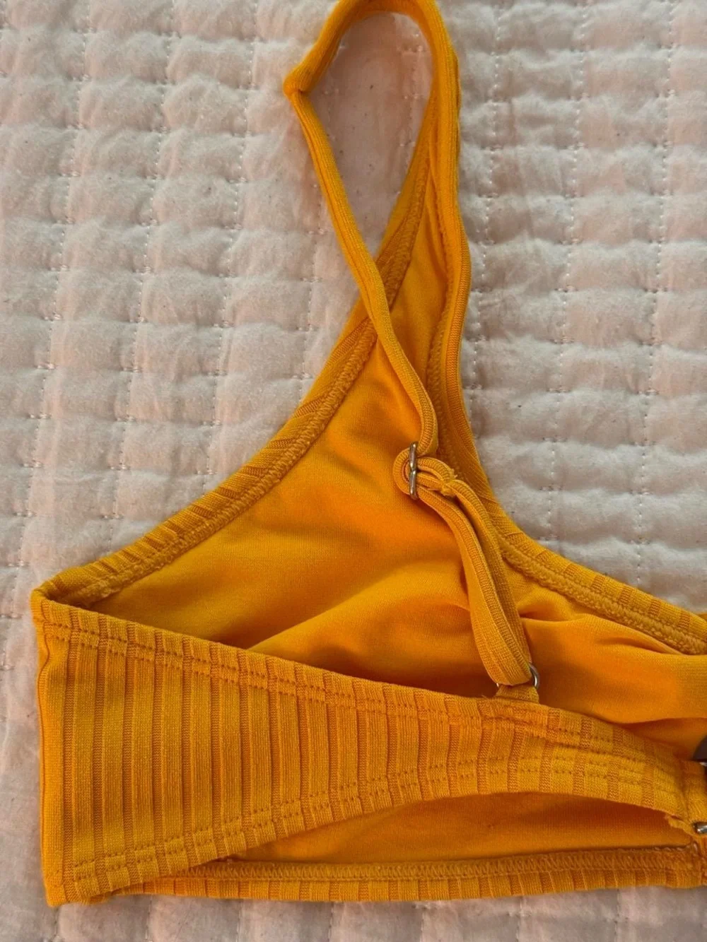 Xhilaration mustard yellow ribbed bikini top- Size L
